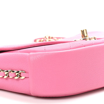 Chanel Goatskin Stitched Casual Trip Single Flap Pink 9 of 10