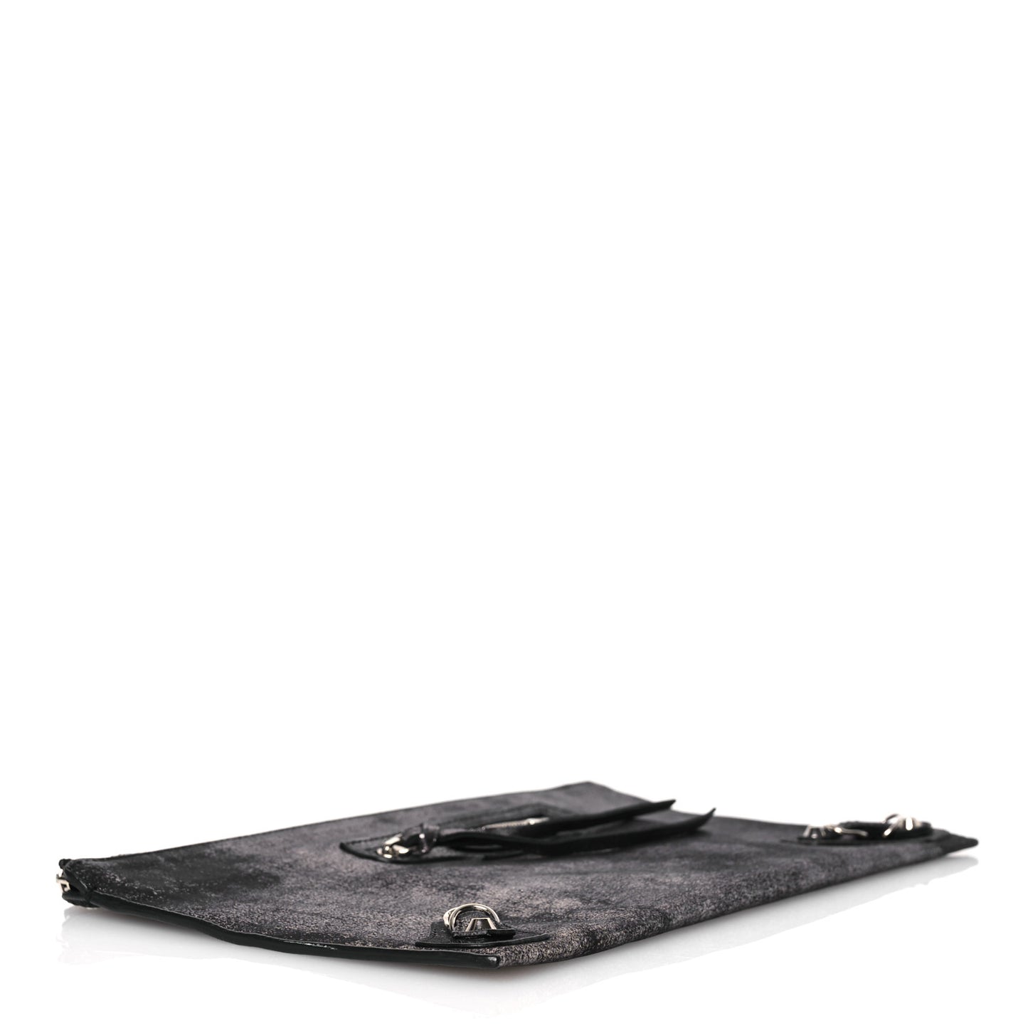 Metallic Calfskin Milky Way Papier Clutch Black