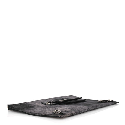 Balenciaga Metallic Calfskin Milky Way Papier Clutch Black 4 of 8
