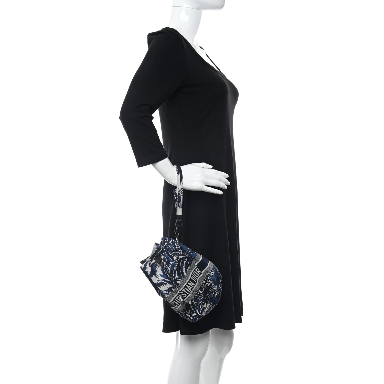 Christian Dior Technical Fabric Embroidered Palm Tree Toile De Jouy DiorTravel Pouch Blue 2 of 12
