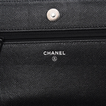 Chanel Caviar Quilted Boy Wallet On Chain WOC Black 6 of 8
