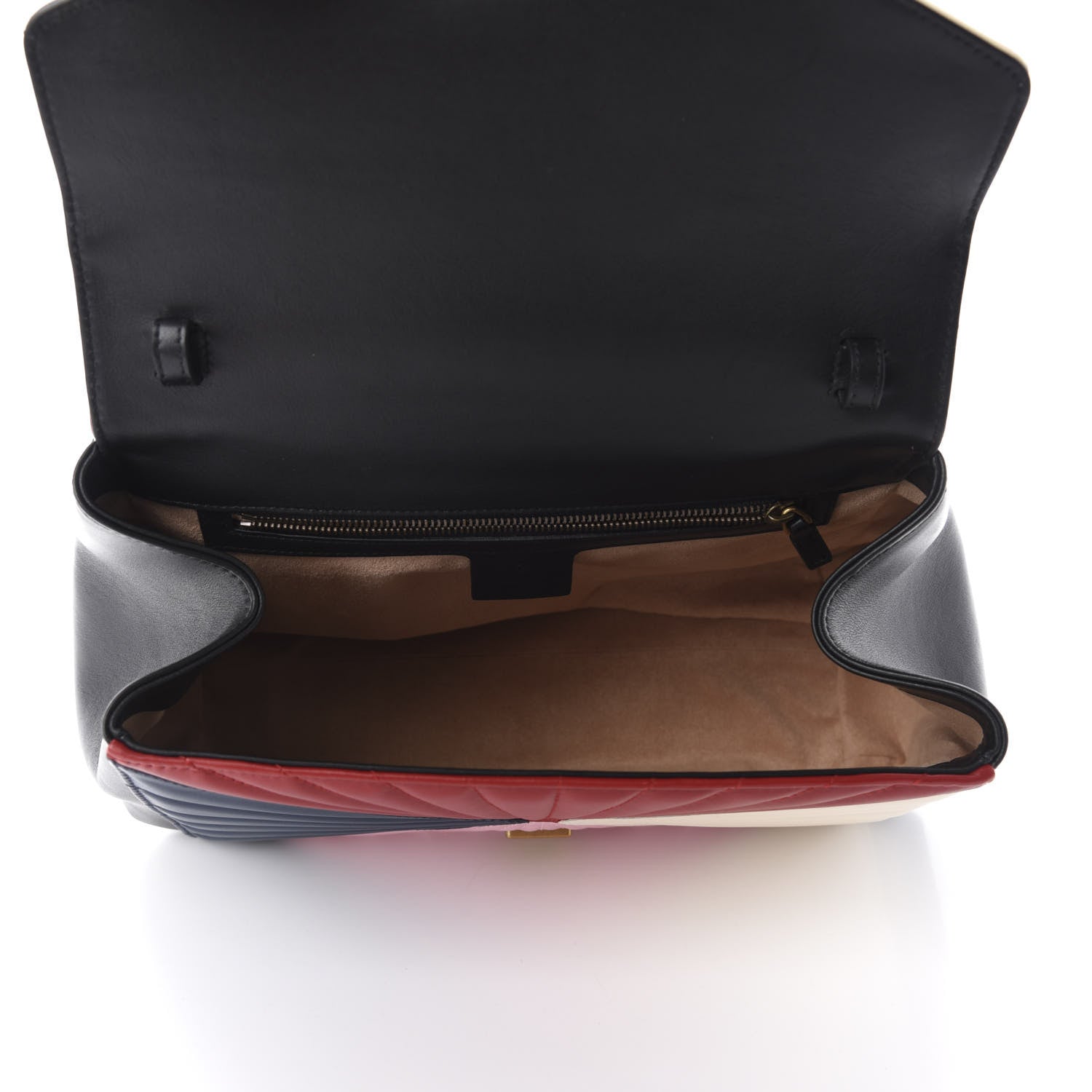 Gucci Calfskin Bamboo Trapuntata Queen Margaret Top Handle Bag Blue Agata Hibiscus Red Mystic White Sugar Pink 4 of 10