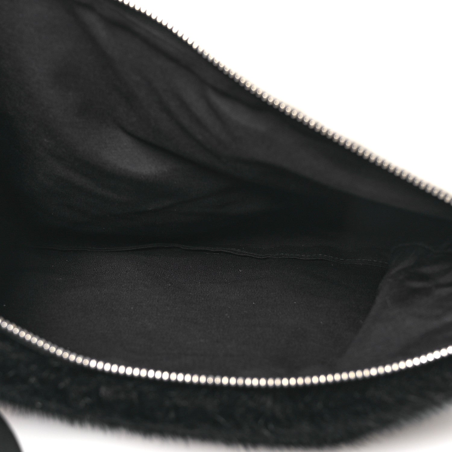 Givenchy Faux Fur Two Tone Large GV3 Pouch Wristlet Black White 5 of 10