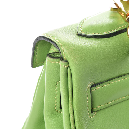 Hermes Veau Gulliver Kelly Retourne 32 Vert Cru 44 of 46