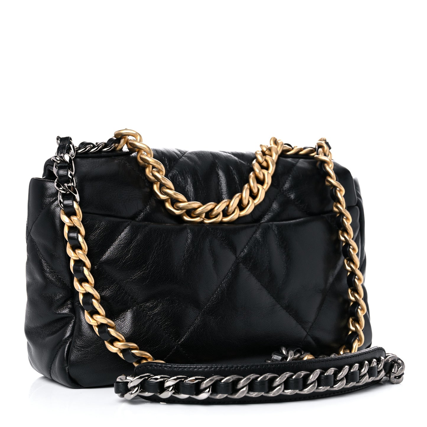 Goatskin Quilted Medium Chanel 19 Flap Black