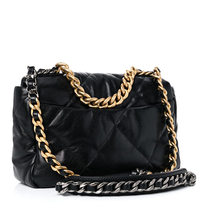Chanel Goatskin Quilted Medium Chanel 19 Flap Black 3 of 12