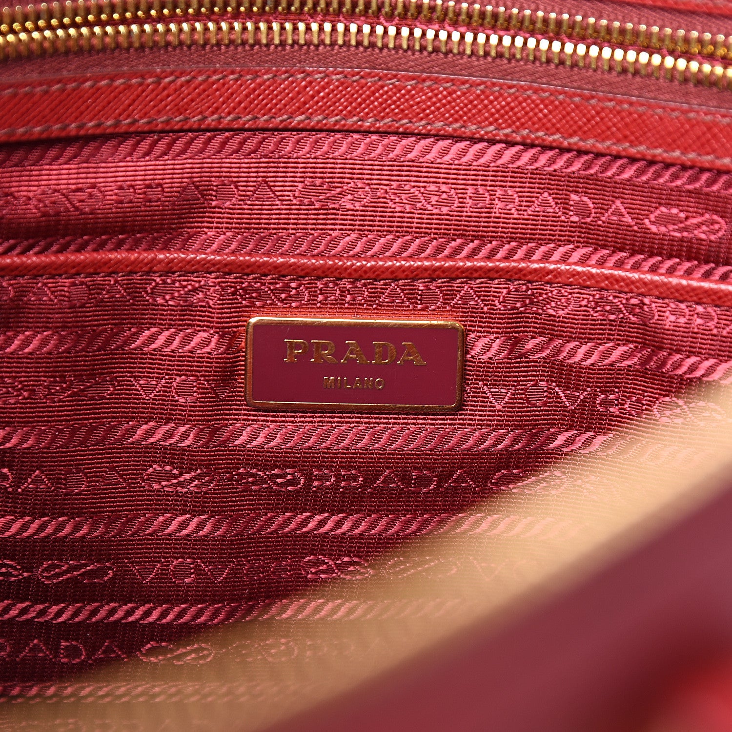 Prada Saffiano Large Galleria Double Zip Tote Fuoco 5 of 13
