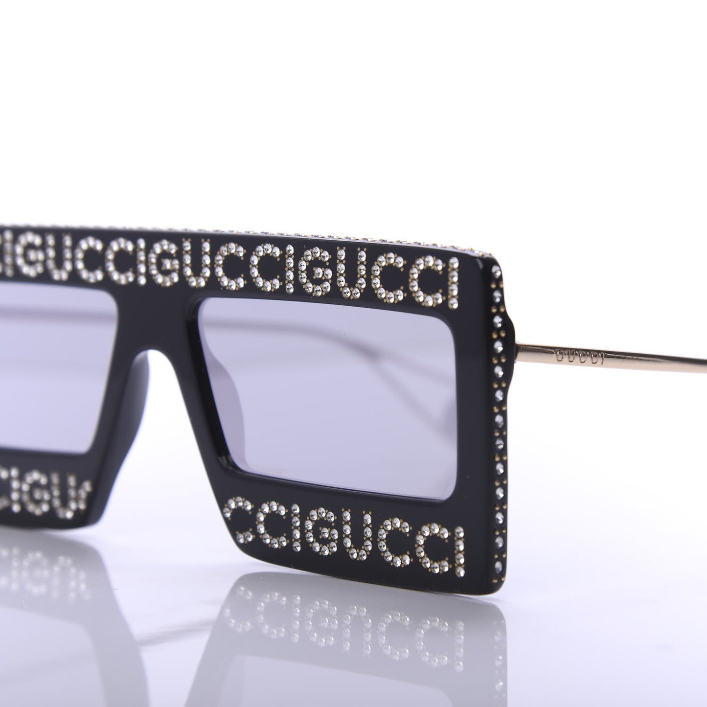 Acetate Crystal Mask-Frame Sunglasses GG0431S Black
