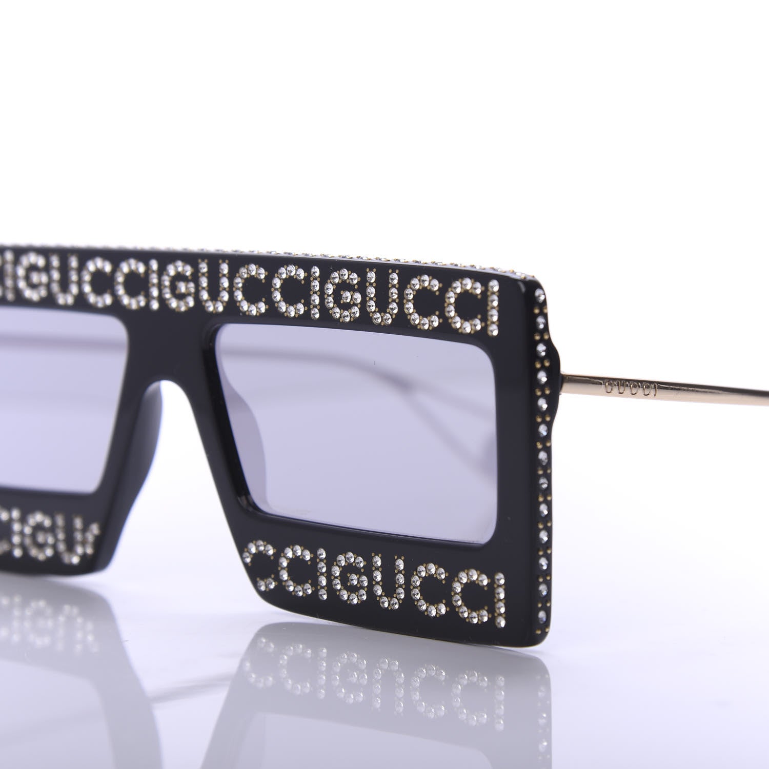 Gucci Acetate Crystal Mask-Frame Sunglasses GG0431S Black 7 of 8