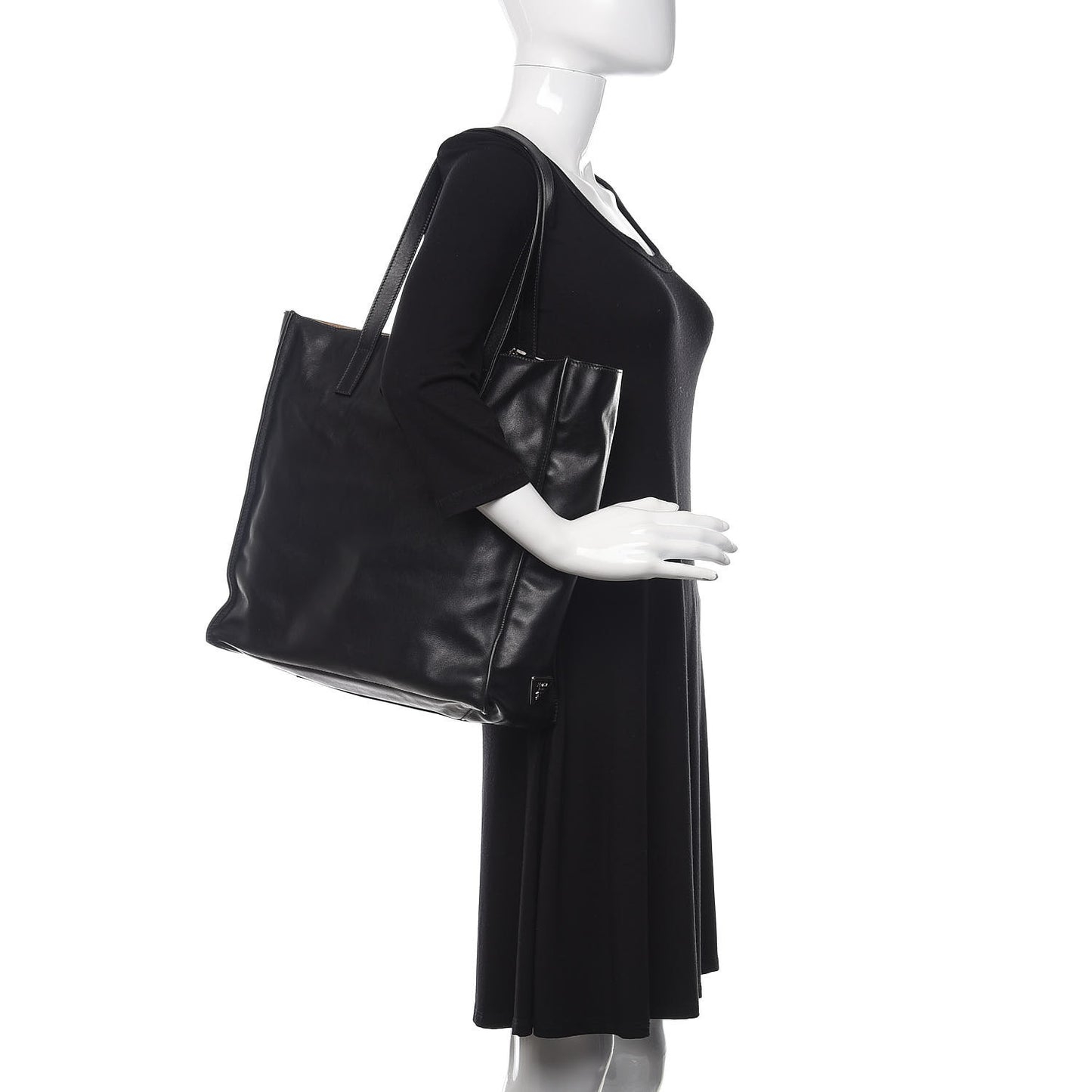 Soft Calfskin Shopping Tote Black