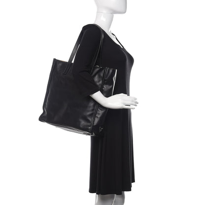Prada Soft Calfskin Shopping Tote Black 2 of 11