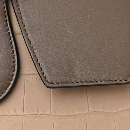Celine Crocodile Embossed Nubuck Calfskin Small Tie Knot Tote Grey 16 of 17