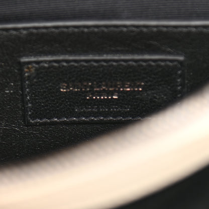 Saint Laurent Sheepskin Matelasse Chevron Monogram Medium College Bag Dove White 7 of 10