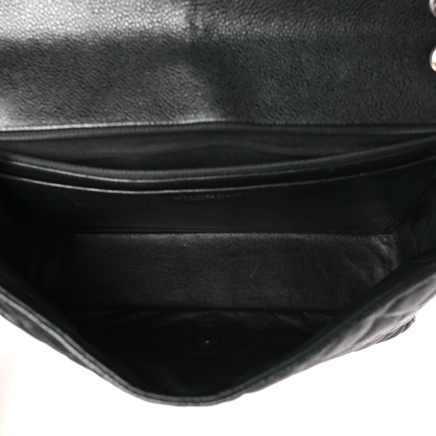 Caviar Quilted Maxi Single Flap Black