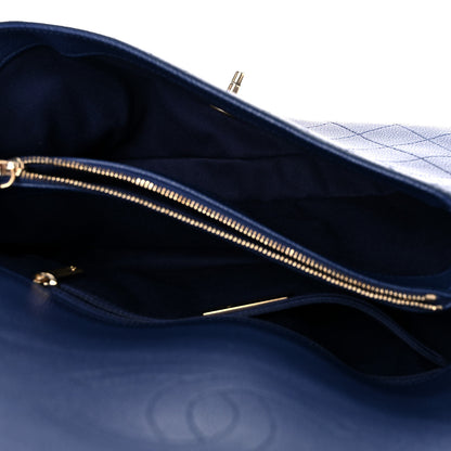 Chanel Grained Calfskin Stitched Flap Navy Blue 5 of 13