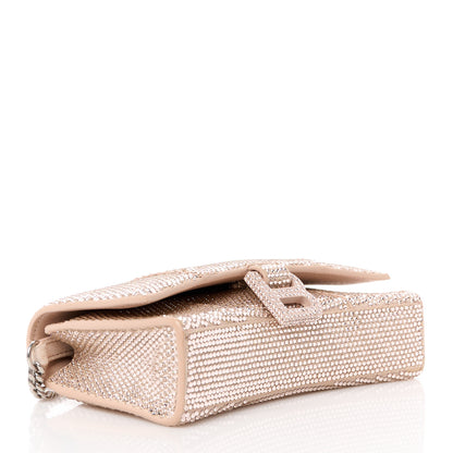 Balenciaga Strass Suede Crystal Hourglass Chain Bag Rose Gold 3 of 11