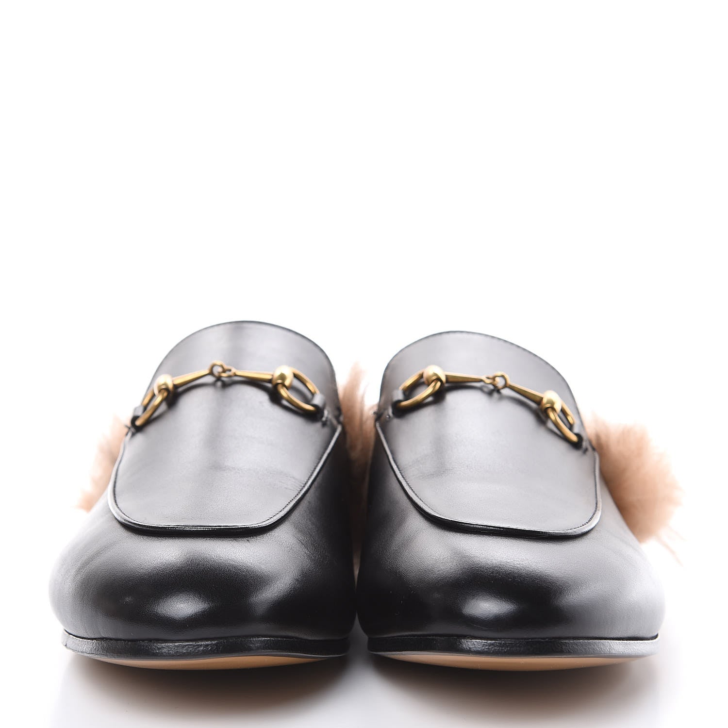 Gucci Calfskin Fur Womens Princetown Slippers 41.5 Black 2 of 10