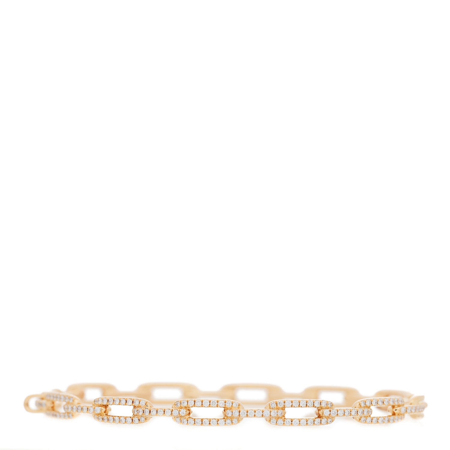 David Yurman 18K Rose Gold Diamond 4mm Stax Chain Link Bracelet 1 of 3