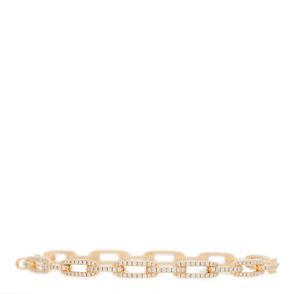 David Yurman 18K Rose Gold Diamond 4mm Stax Chain Link Bracelet 1 of 3