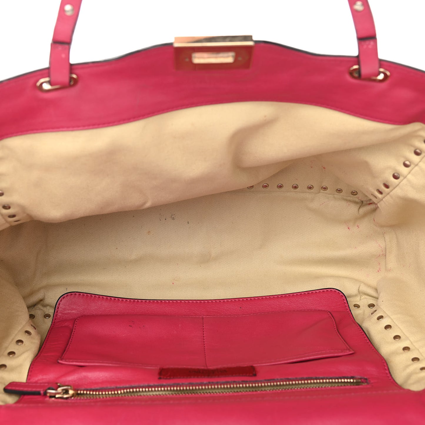 Vitello Medium Rockstud Tote Pink