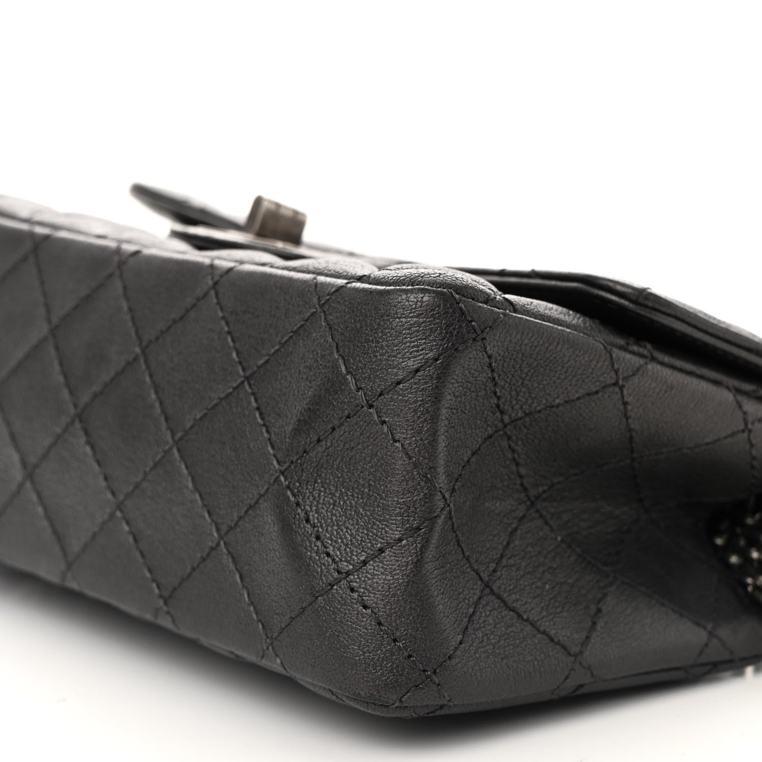 Chanel Metallic Sheepskin Quilted 2.55 Reissue Mini Flap Dark Silver 10 of 13