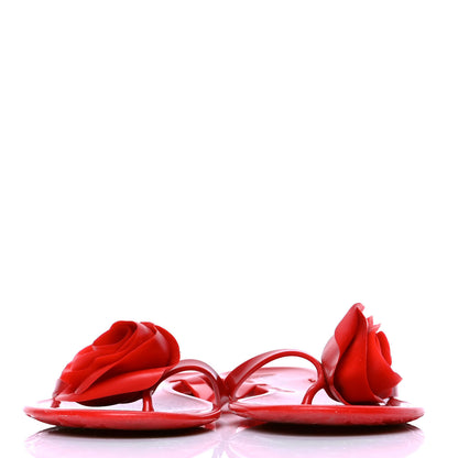 Valentino Garavani PVC Jelly Rose Thong Sandals 38 Red 2 of 5