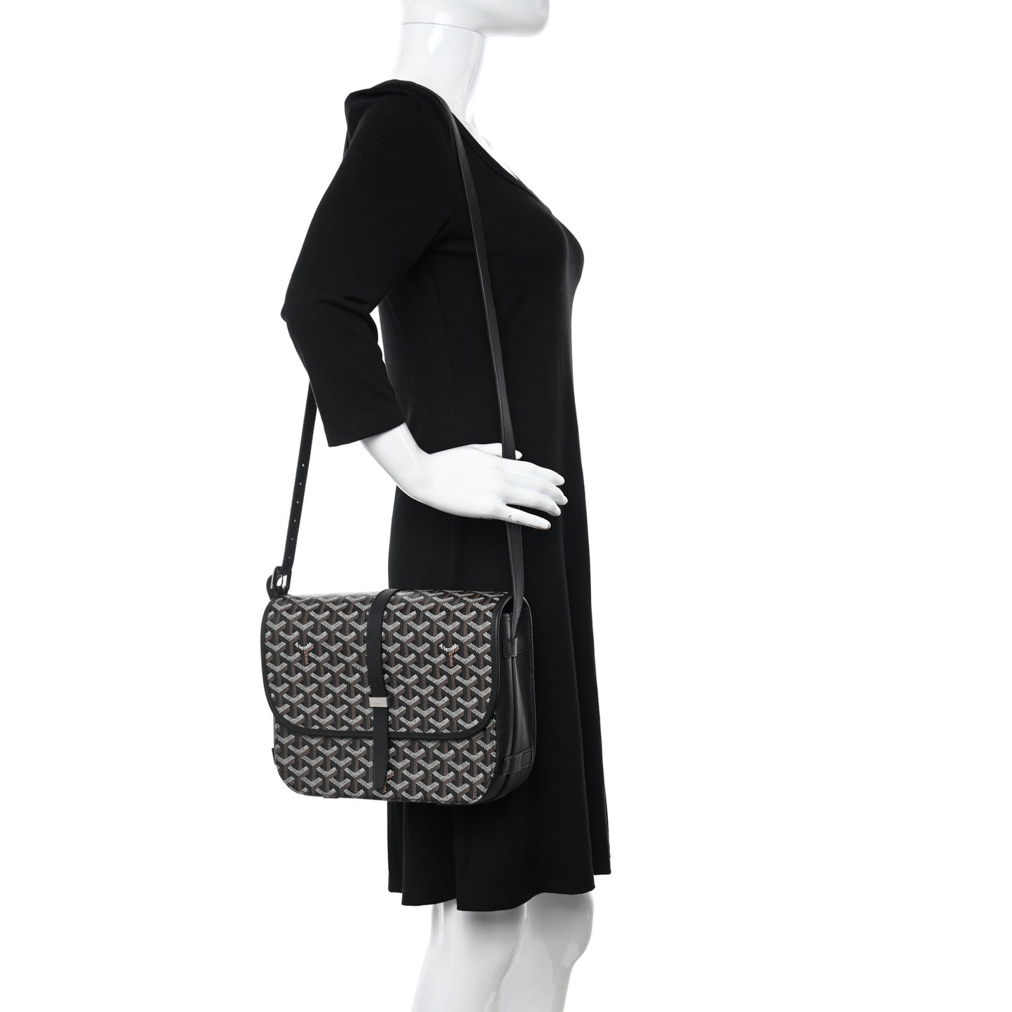 Goyardine Belvedere II MM Messenger Bag Black