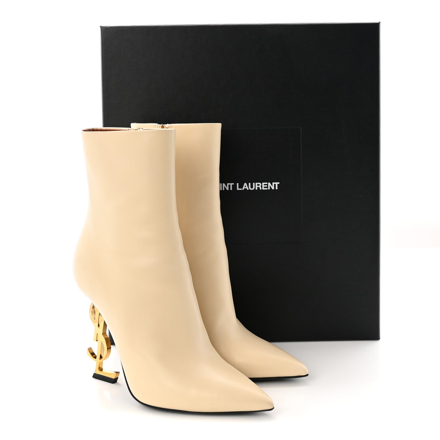 Calfskin Opyum 110 Ankle Boots 37.5 Real Beige