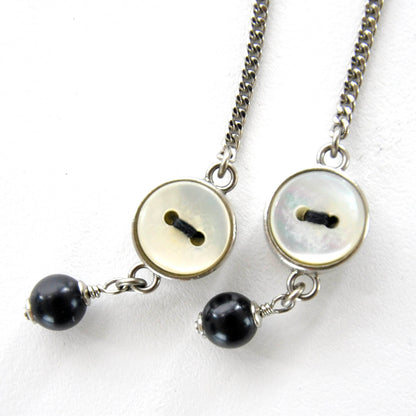 Chanel CC Button Dangle Earrings 4 of 5