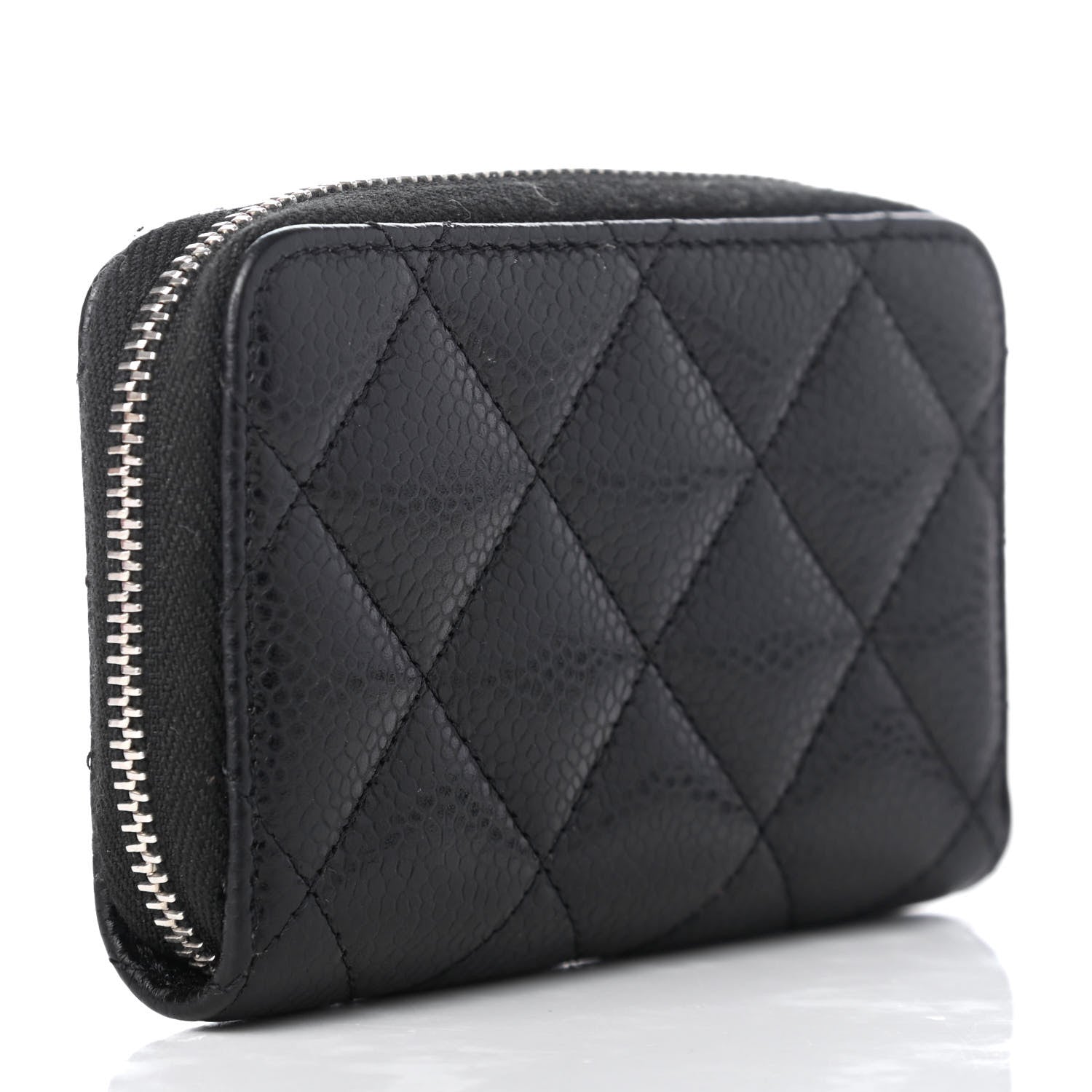 Chanel Caviar Quilted Zip Coin Purse Black 3 of 7
