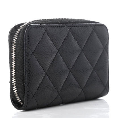 Chanel Caviar Quilted Zip Coin Purse Black 3 of 7