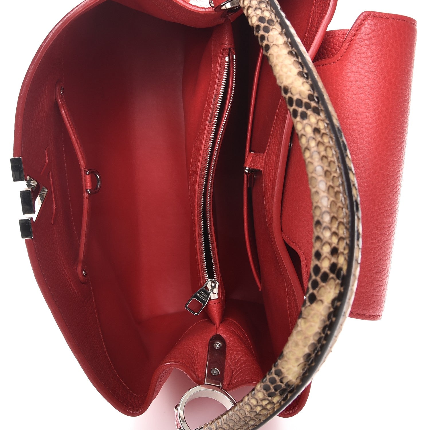 Louis Vuitton Taurillon Python Capucines MM Rubis 5 of 12