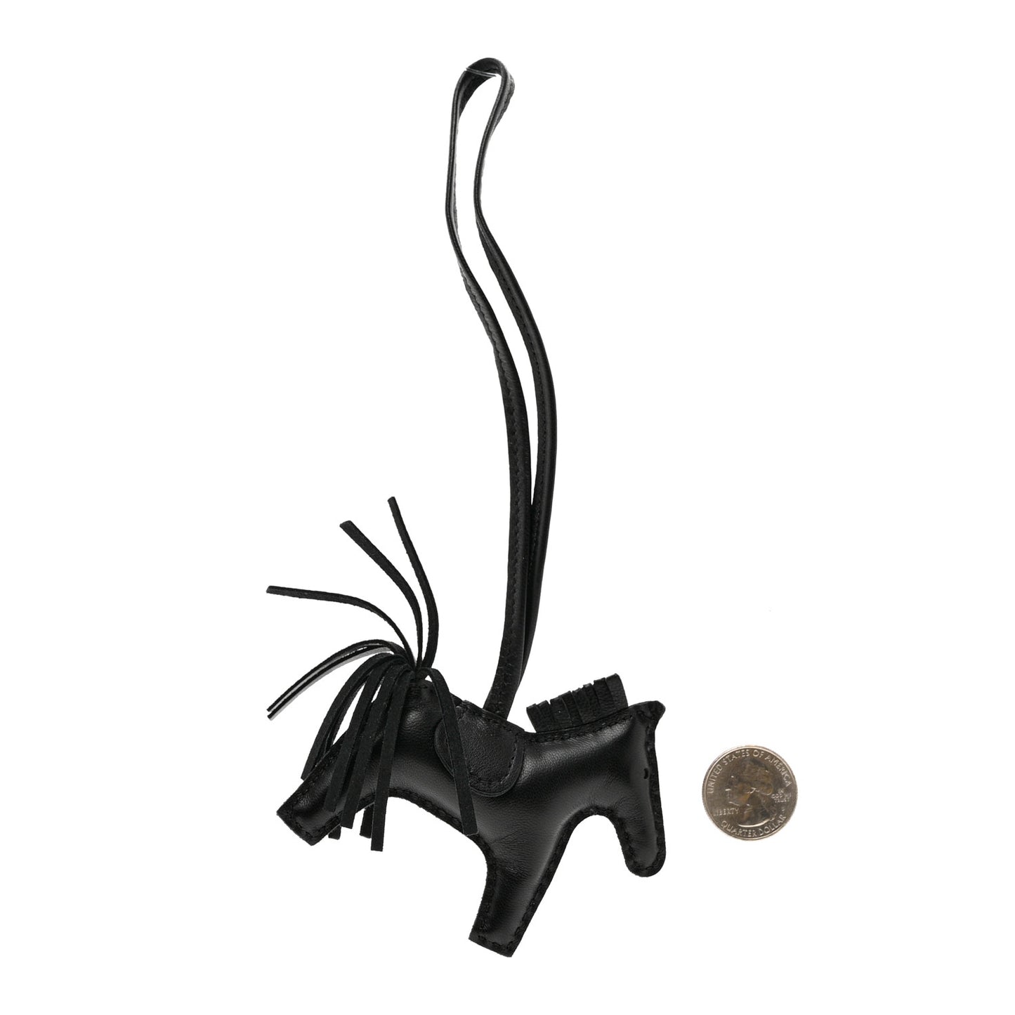 Milo Lambskin Grigri Rodeo Horse Bag Charm PM So Black