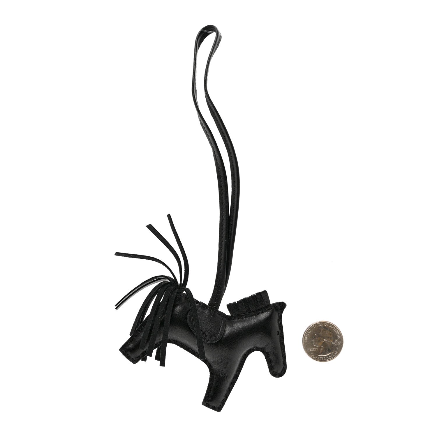 Hermes Milo Lambskin Grigri Rodeo Horse Bag Charm PM So Black 2 of 4