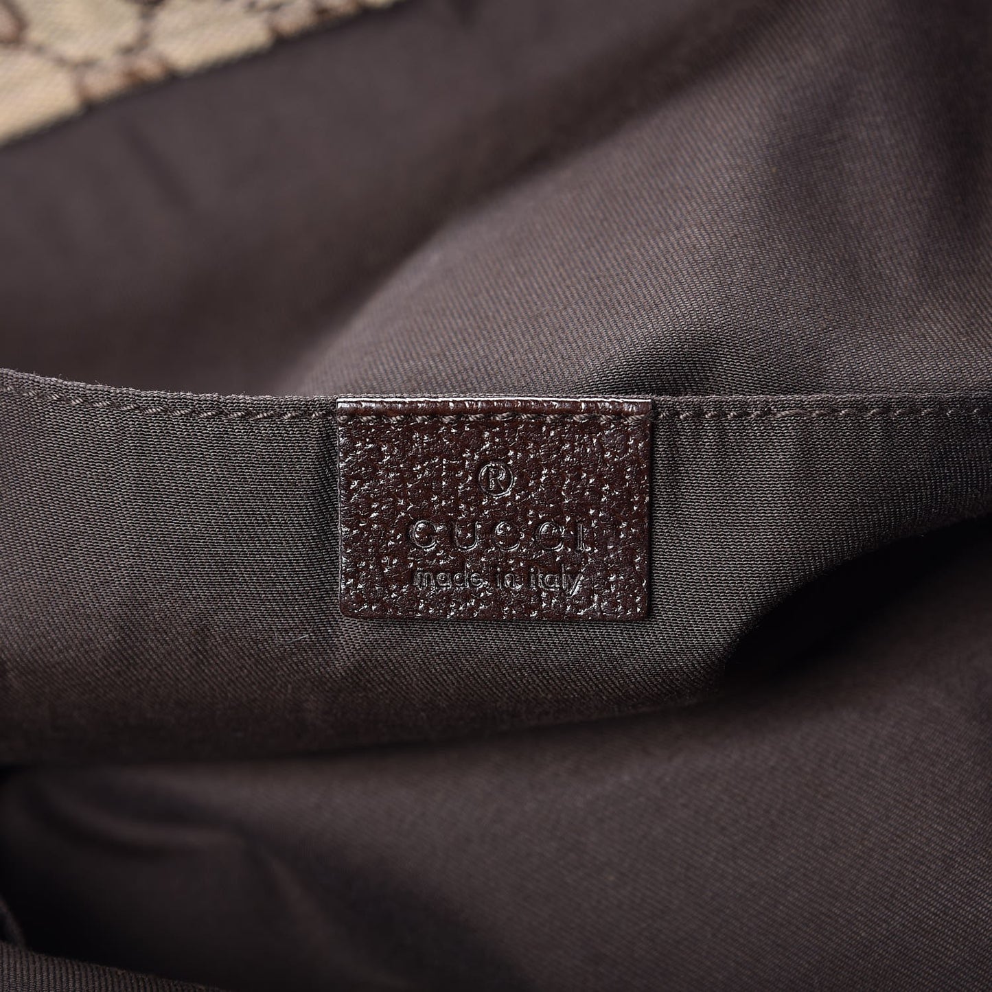 GG Monogram Medium Web Handle Vertical Tote Dark Brown