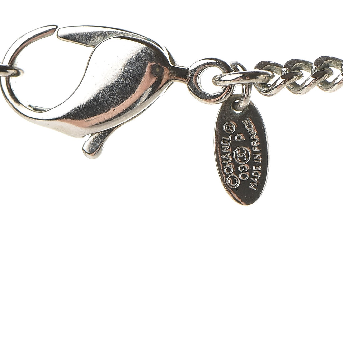 Baguette Crystal CC Necklace Silver