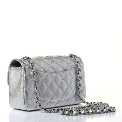 Chanel Metallic Lambskin Quilted Mini Rectangular Flap Silver 2 of 5