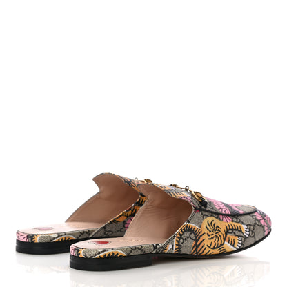 Gucci GG Supreme Monogram Bengal Womens Princetown Slippers 38.5 Beige Crop Pink 4 of 12
