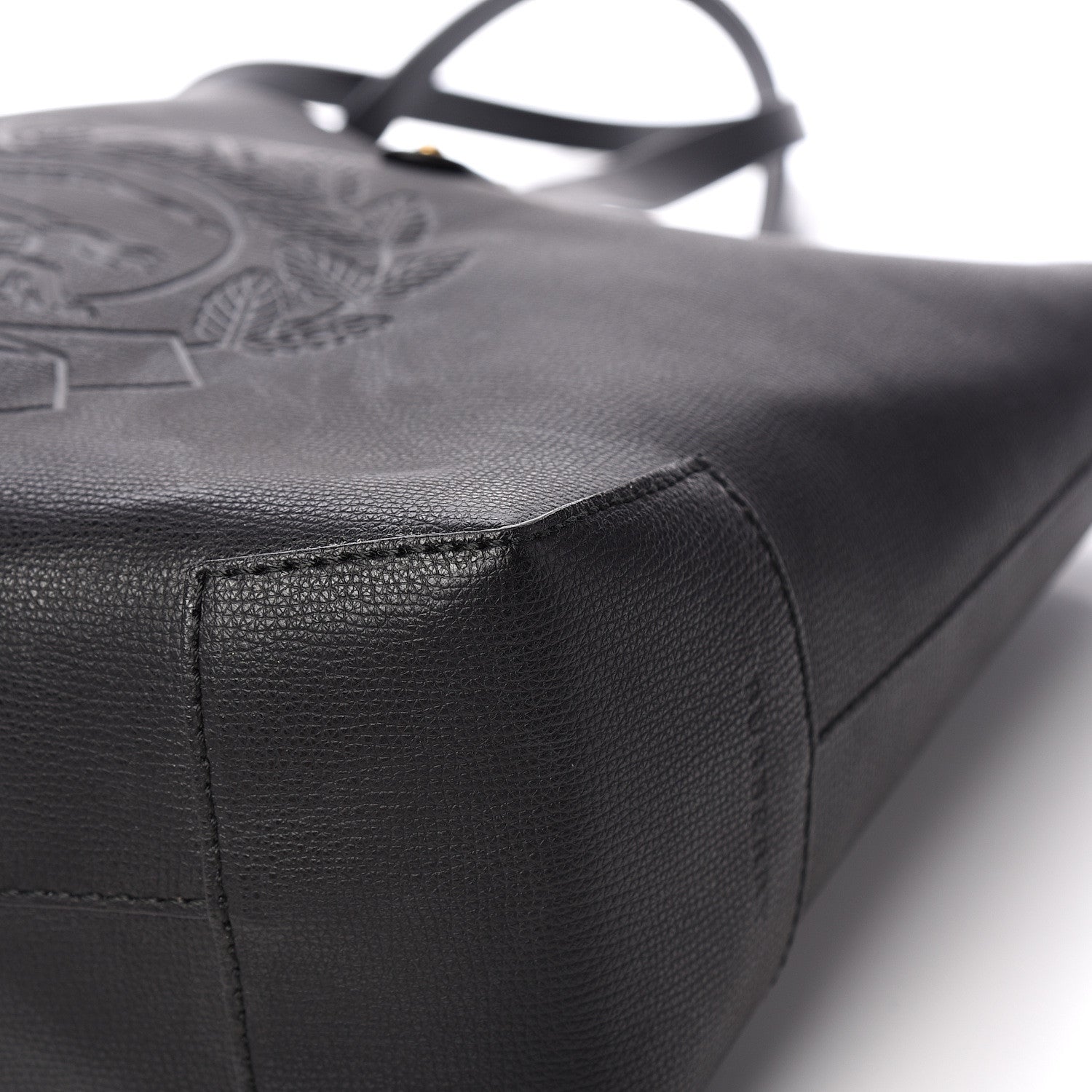 Burberry Calfskin Crest Embossed Small Tote Black 8 of 13