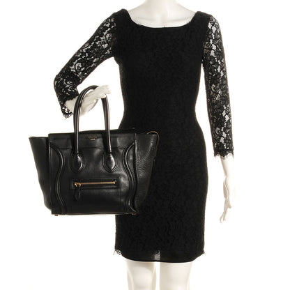 Celine Smooth Calfskin Micro Luggage Black 2 of 8