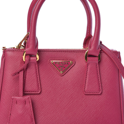 Prada Saffiano Lux Micro Galleria Double Zip Tote Fuxia 7 of 9