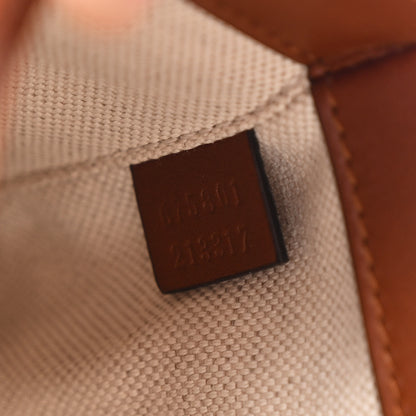 Gucci New Canvas Charisma Calfskin Crystal GG Monogram Mini Horsebit 1955 Shoulder Bag Camel Ebony 7 of 11