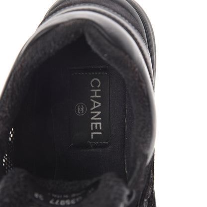 Chanel Suede Calfskin Fabric Sneakers 38 Black 5 of 6