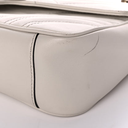 Gucci Calfskin Matelasse Small GG Marmont Shoulder Bag White 12 of 20