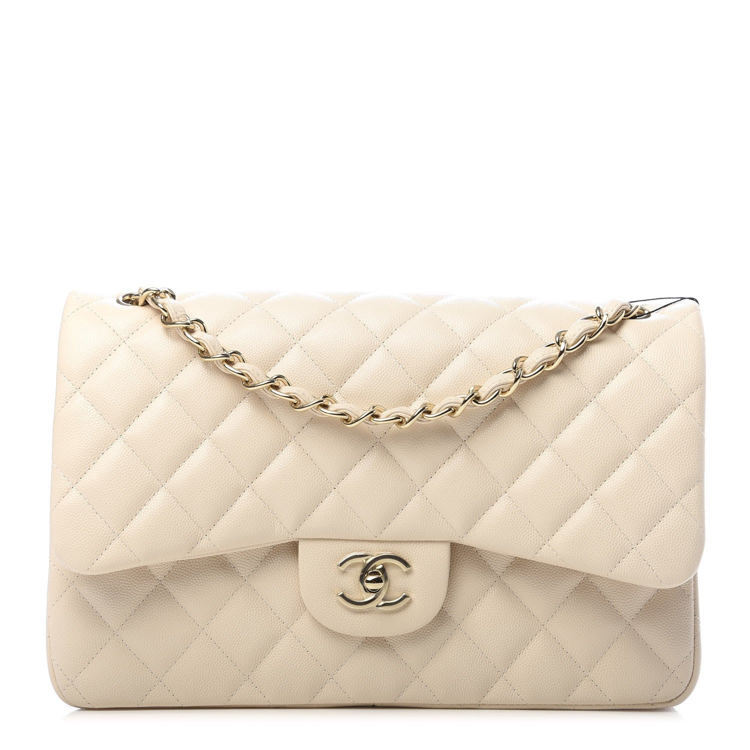 Chanel Caviar Quilted Jumbo Double Flap Beige Clair 1 of 9