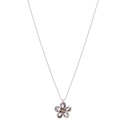 Tiffany 18K Rose Gold Amethyst Diamond Sparklers Flower Pendant Necklace 1 of 7