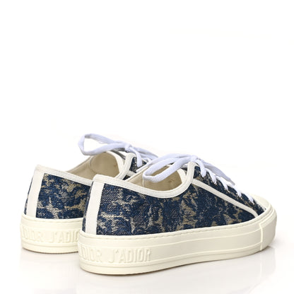 Christian Dior Denim Brocart Embroidered Walk'N'Dior Low Top Sneakers 38.5 Duck Blue 4 of 6