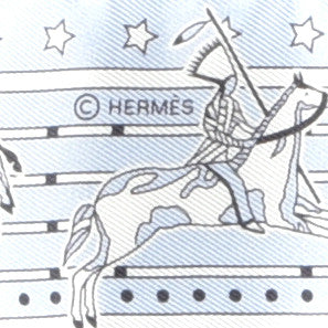 Hermes Silk Pani La Shar Pawnee Twilly Ciel Orange White 3 of 4