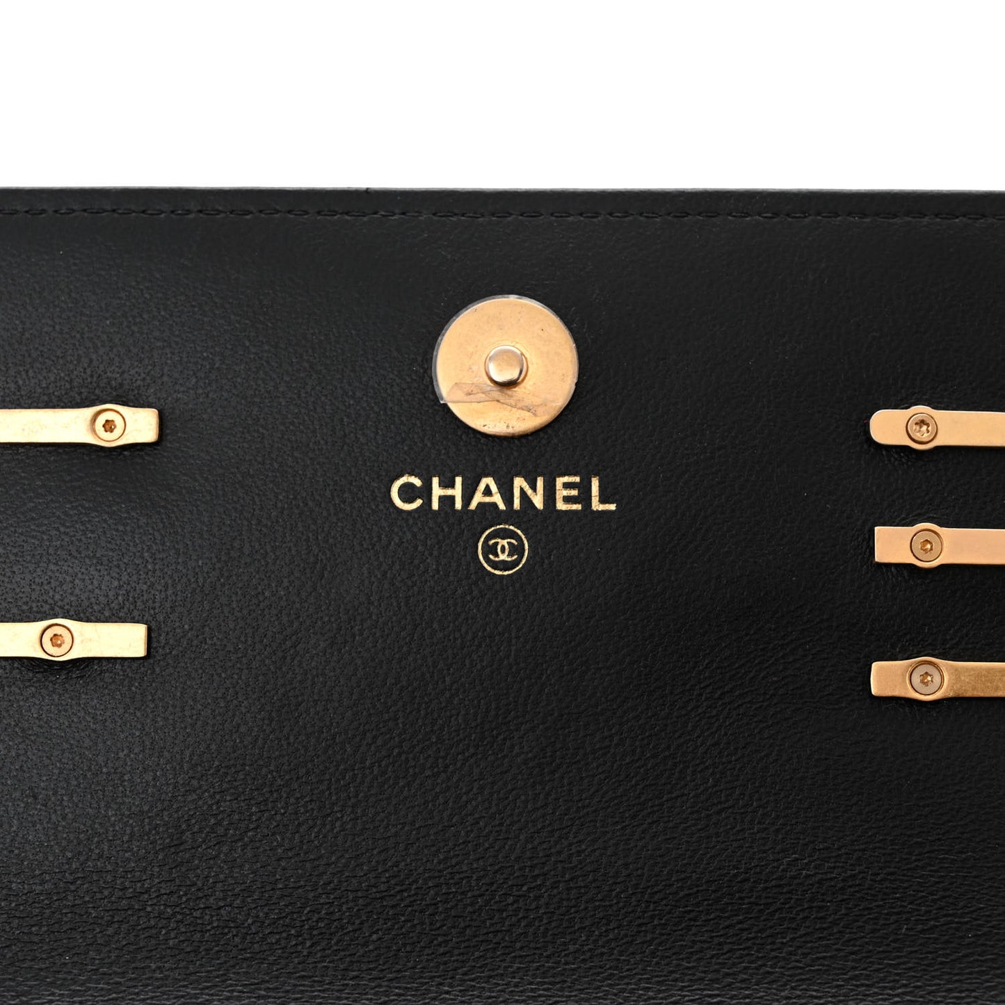 Lambskin Quilted Coco Clips Mini Wallet On Chain WOC Black