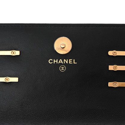 Chanel Lambskin Quilted Coco Clips Mini Wallet On Chain WOC Black 6 of 11